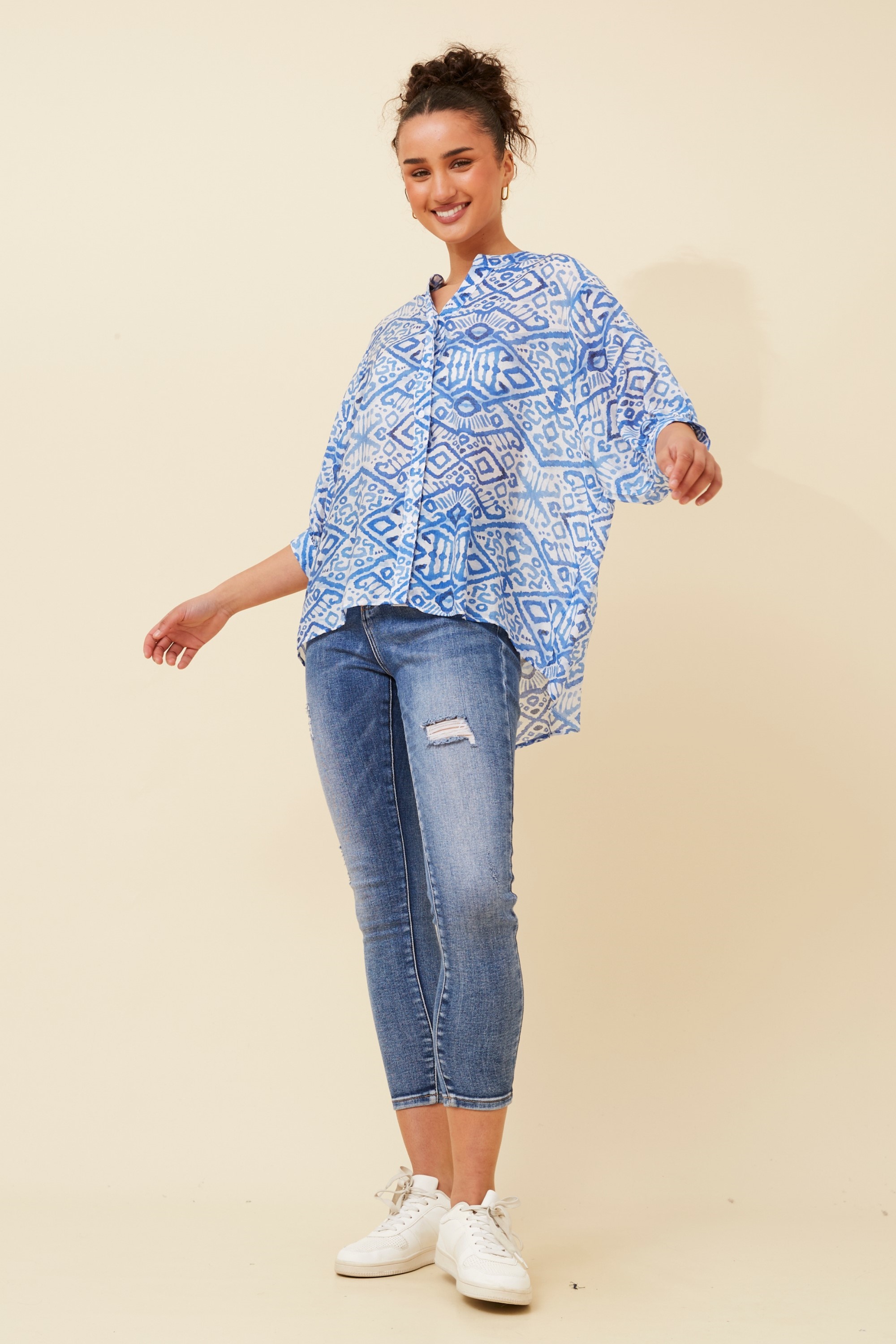 BELINA ABSTRACT PRINT SHIRT