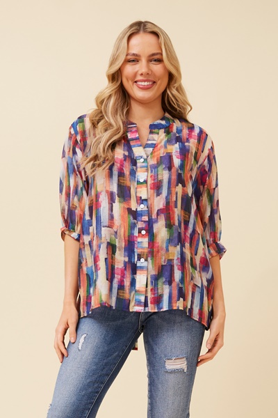 BELINA ABSTRACT PRINT SHIRT