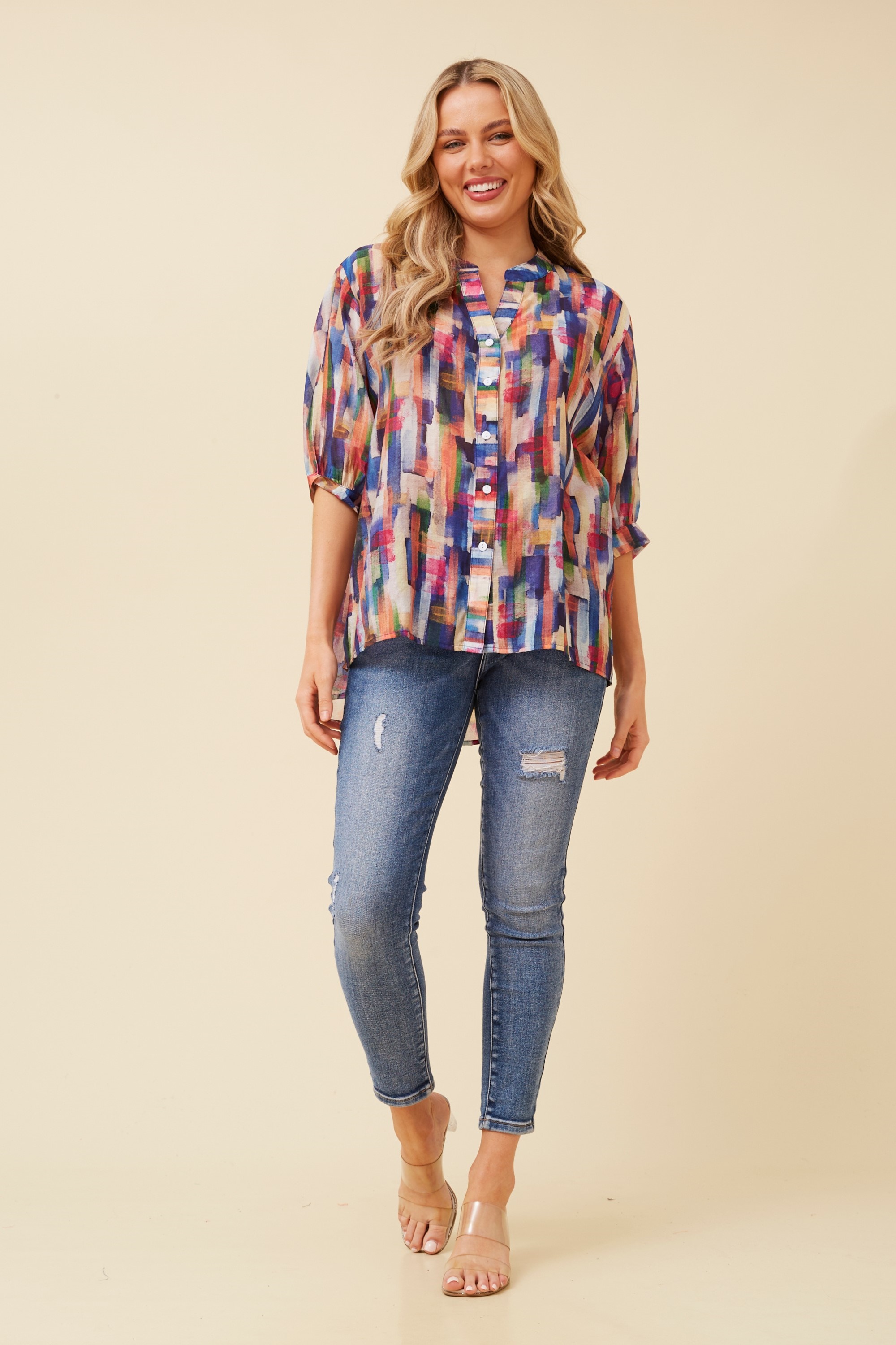 BELINA ABSTRACT PRINT SHIRT