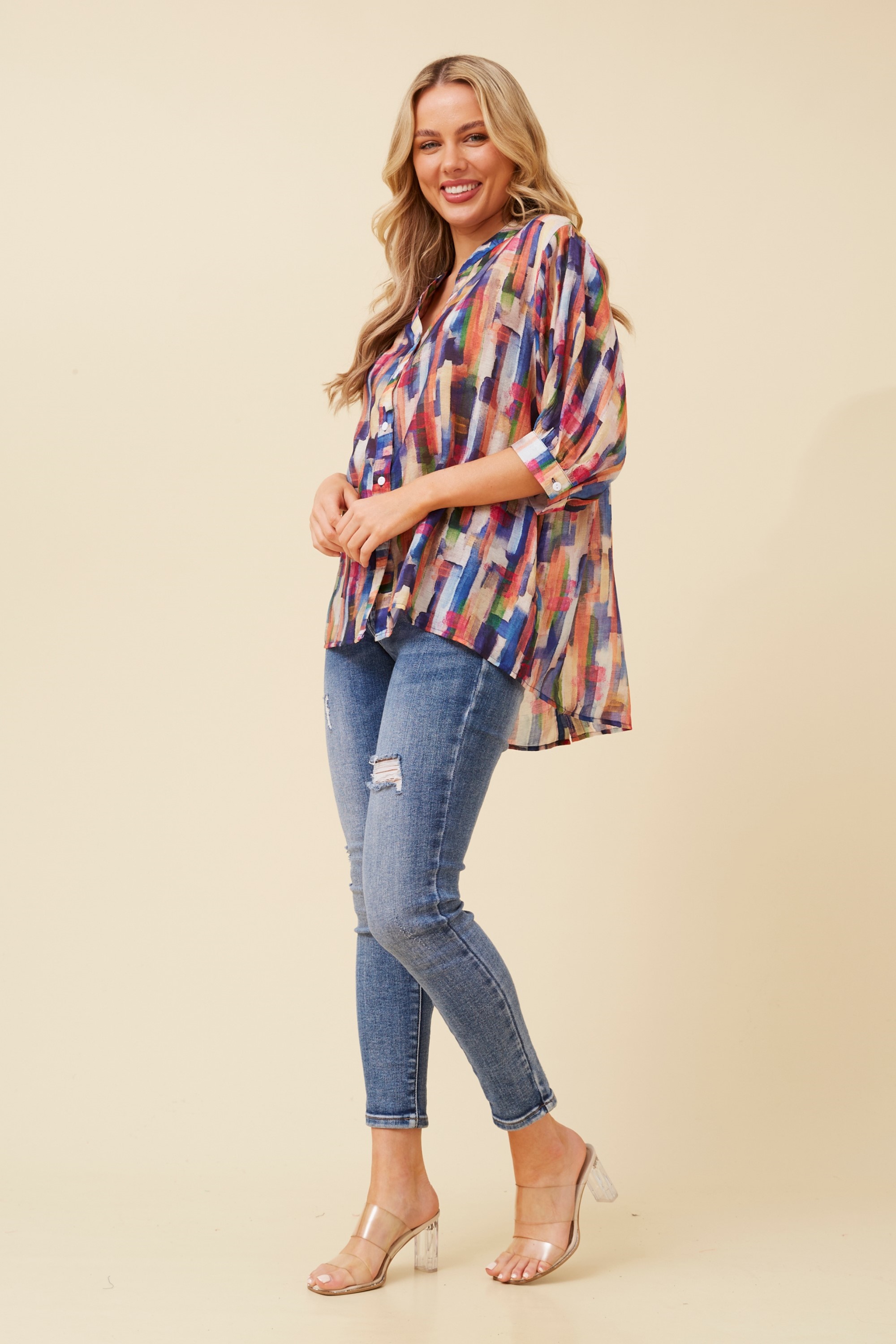 BELINA ABSTRACT PRINT SHIRT