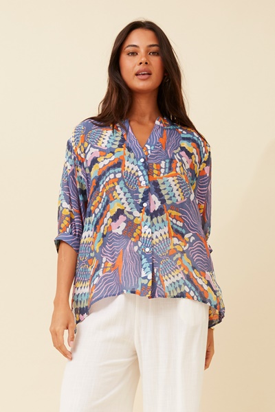 BELINA ABSTRACT PRINT SHIRT
