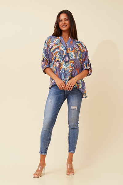 BELINA ABSTRACT PRINT SHIRT
