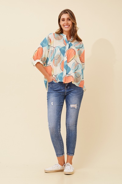 BELINA ABSTRACT PRINT SHIRT