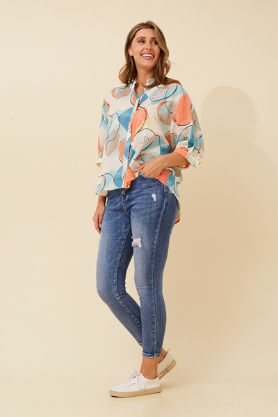 BELINA ABSTRACT PRINT SHIRT