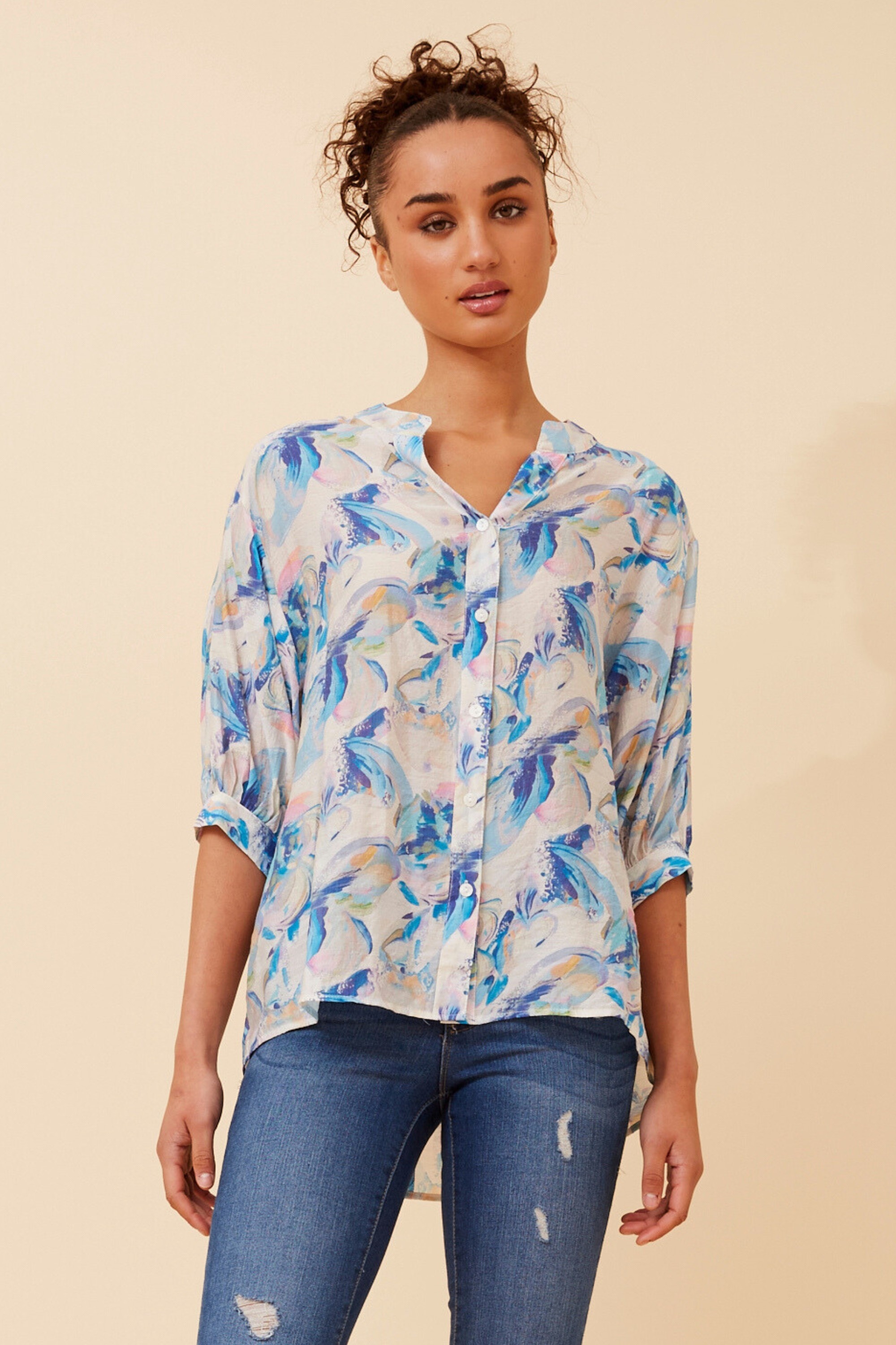 BELINA ABSTRACT PRINT SHIRT