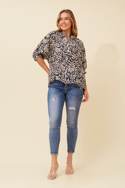 BELINA ABSTRACT PRINT SHIRT