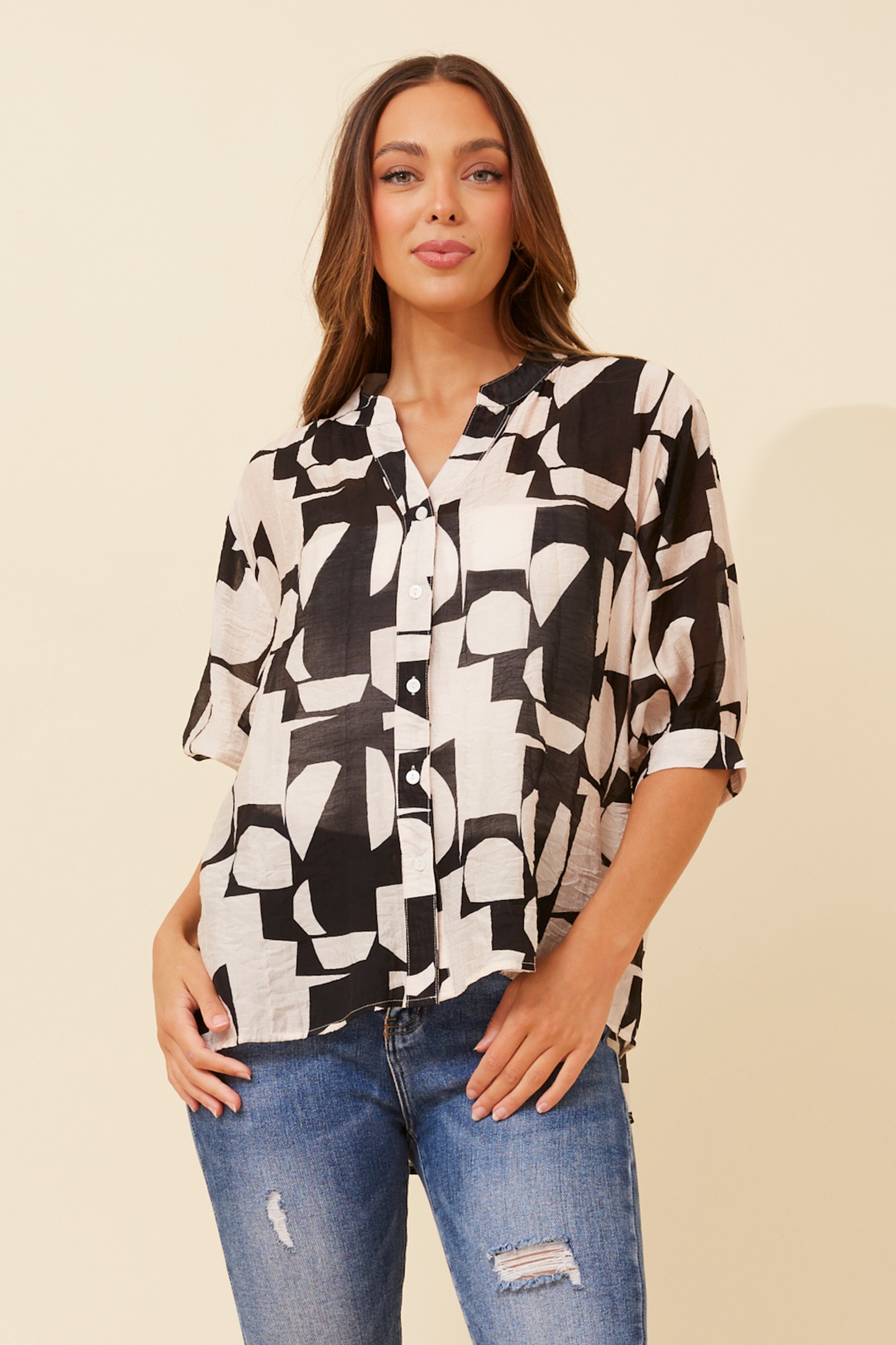 BELINA ABSTRACT PRINT SHIRT
