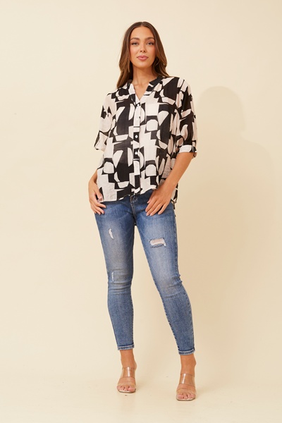 BELINA ABSTRACT PRINT SHIRT