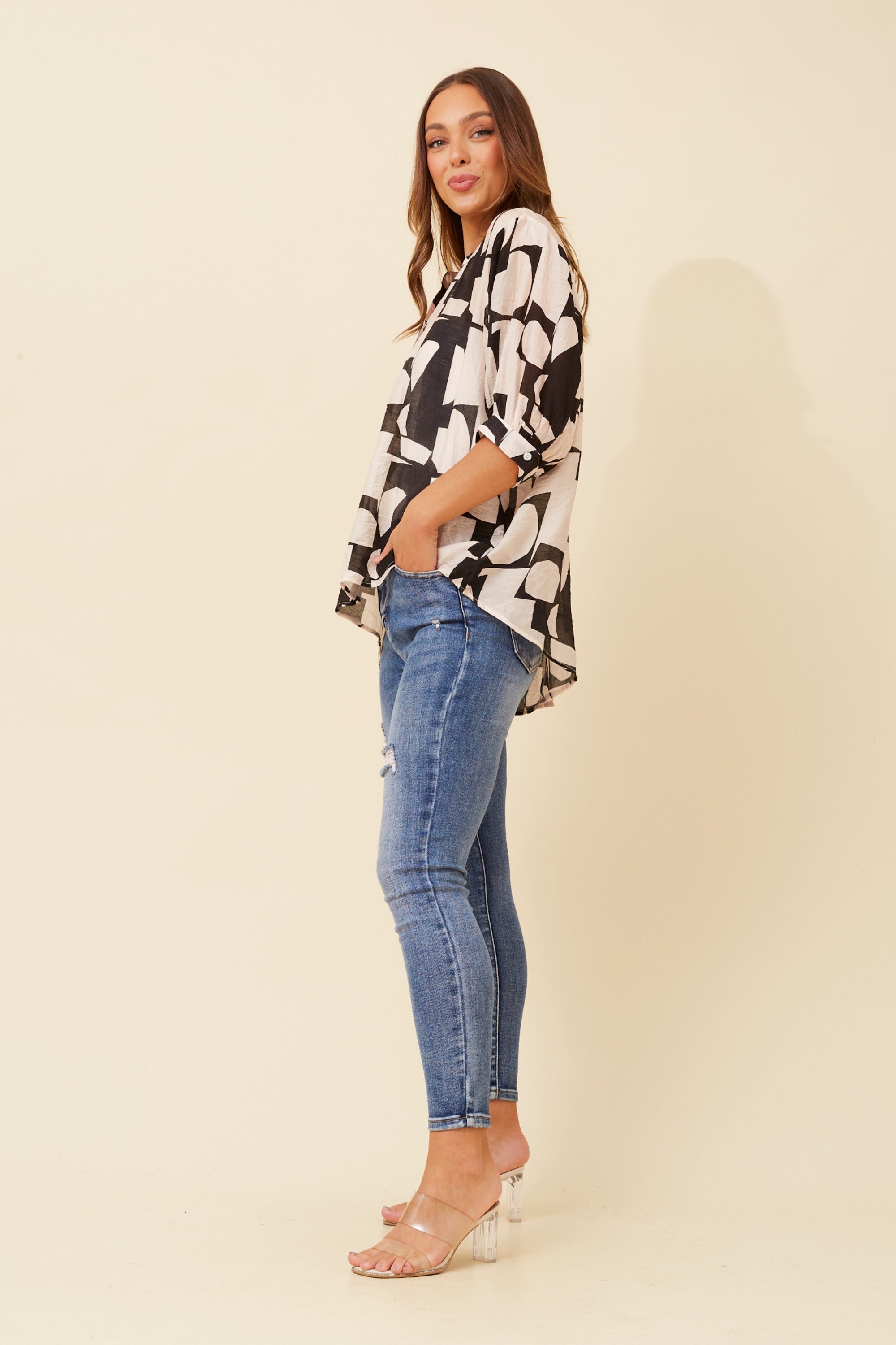 BELINA ABSTRACT PRINT SHIRT