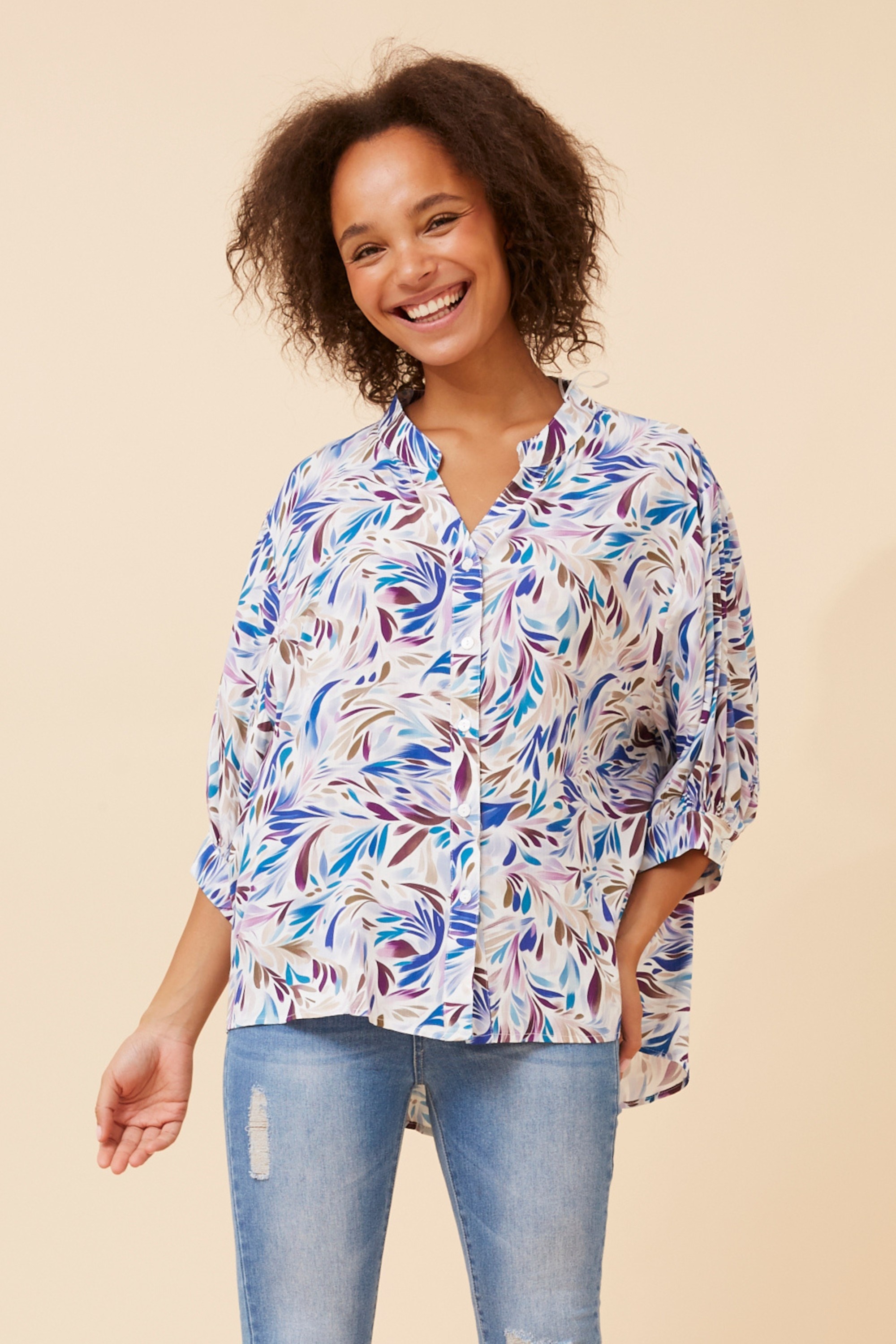 BELINA ABSTRACT PRINT SHIRT