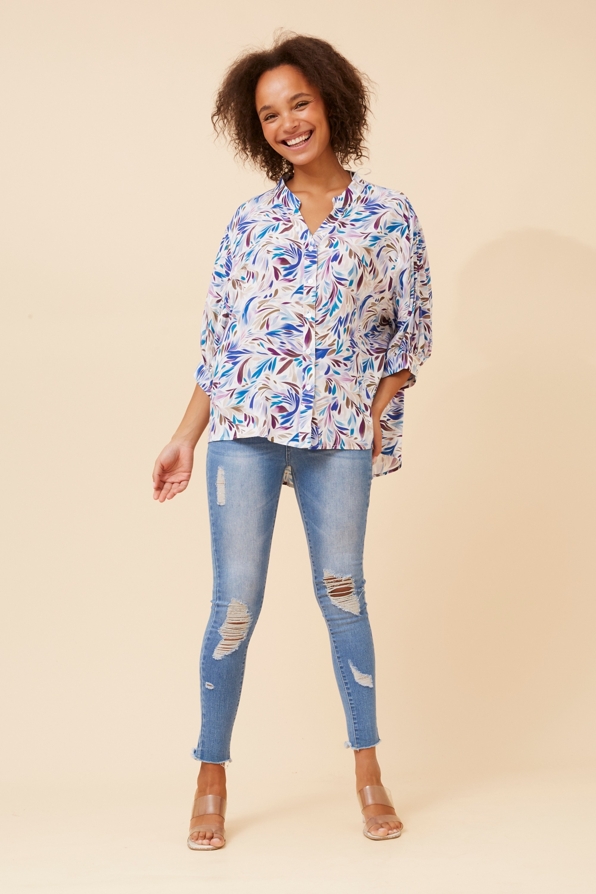BELINA ABSTRACT PRINT SHIRT