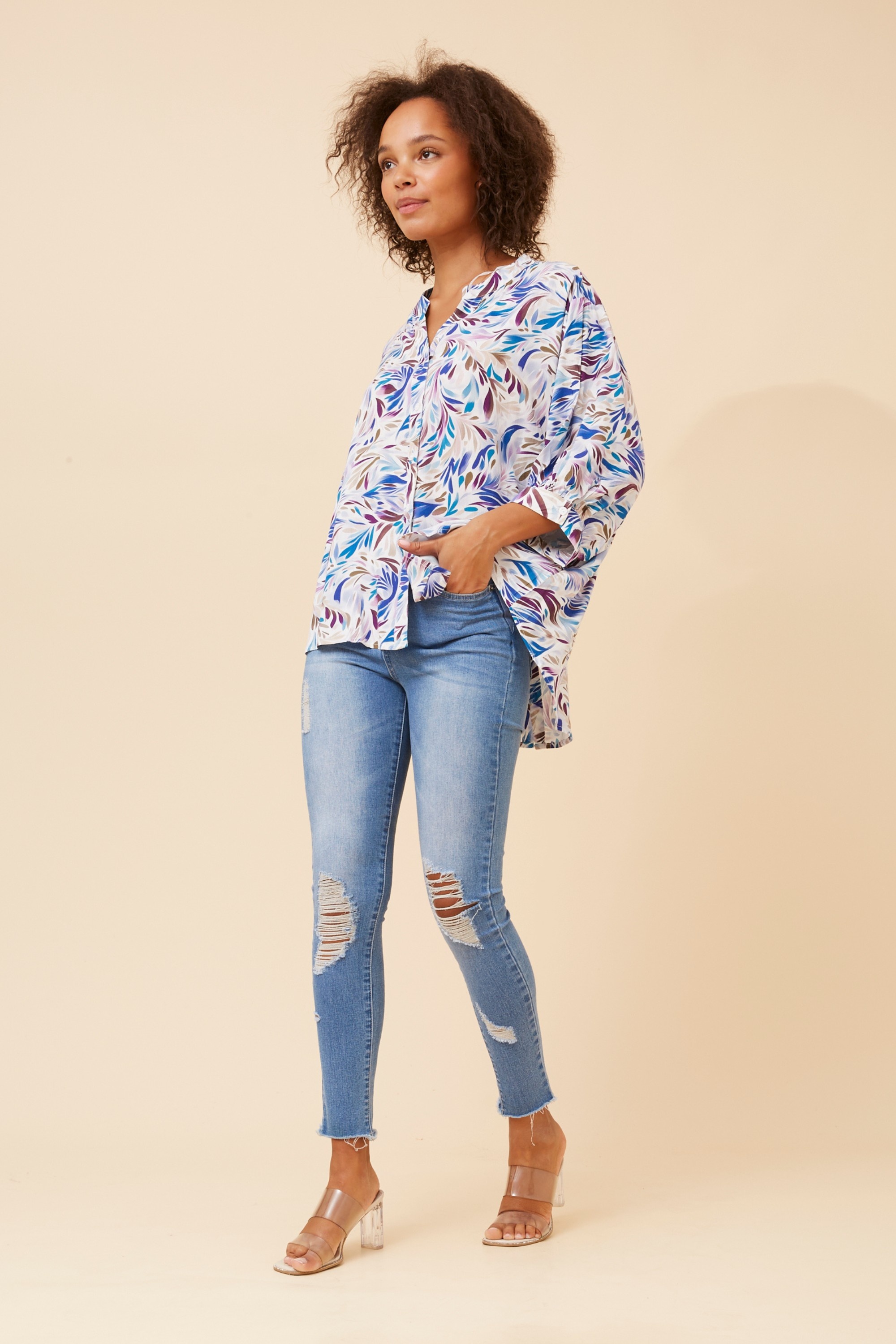 BELINA ABSTRACT PRINT SHIRT