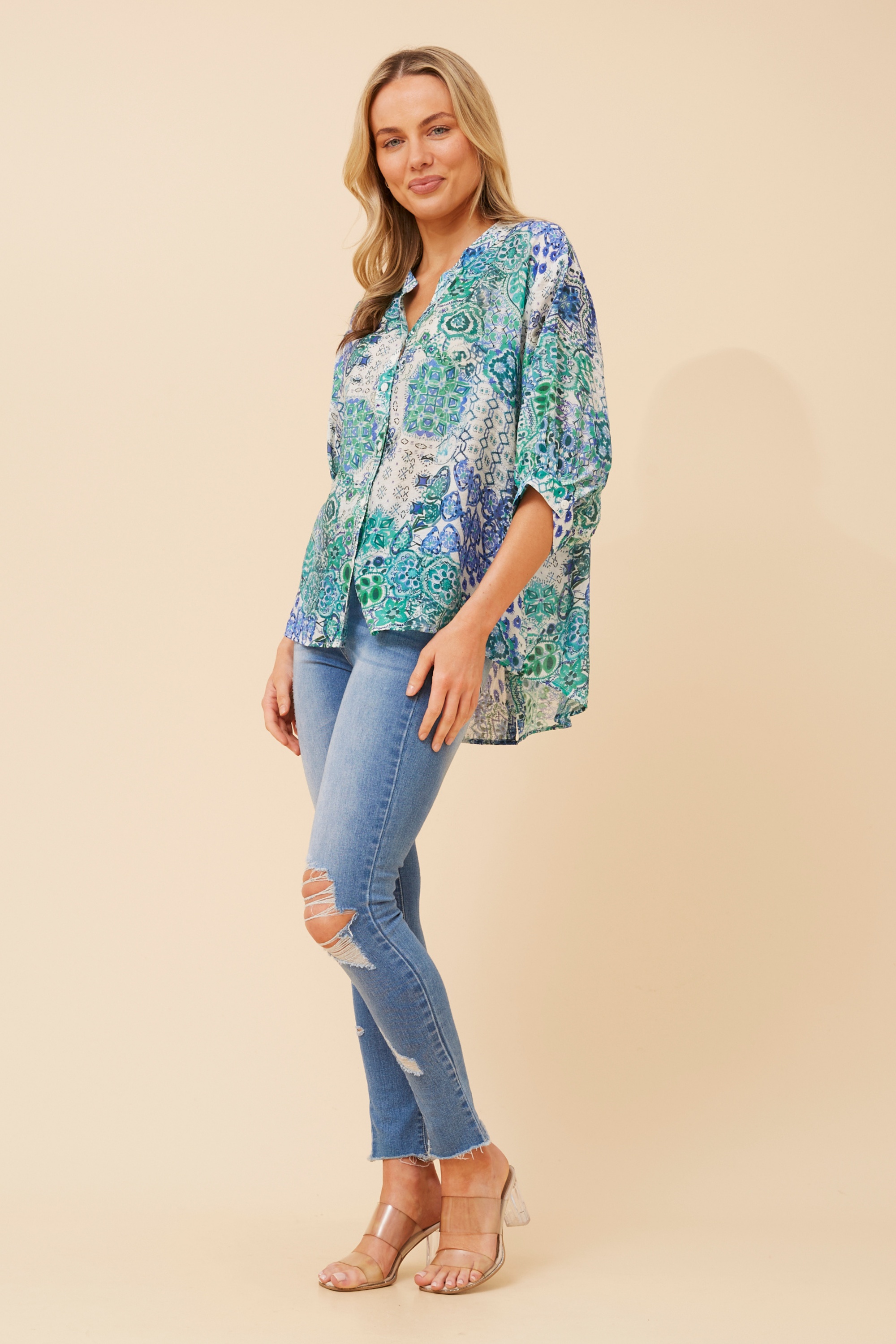 BELINA ABSTRACT PRINT SHIRT