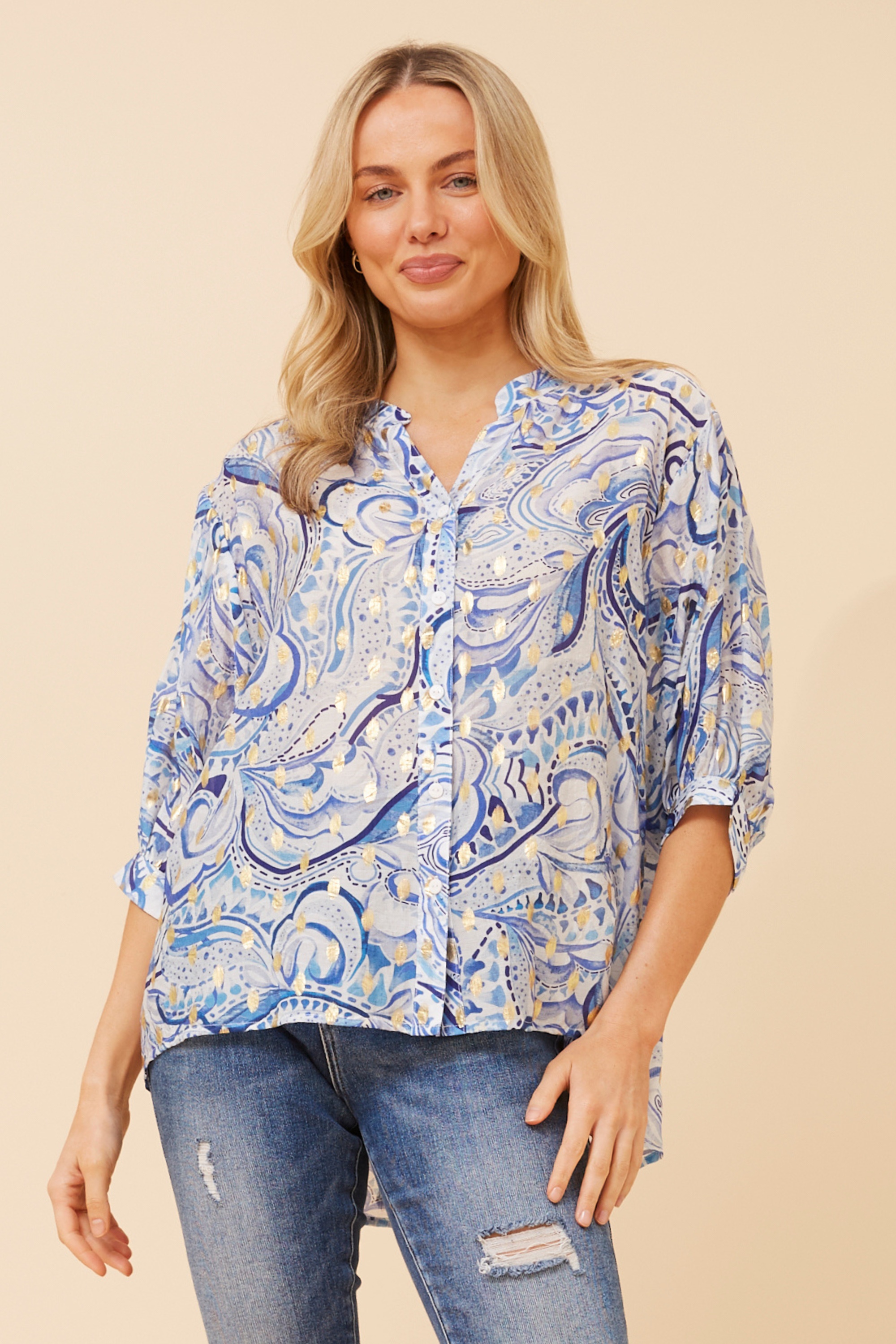 BELINA ABSTRACT PRINT SHIRT