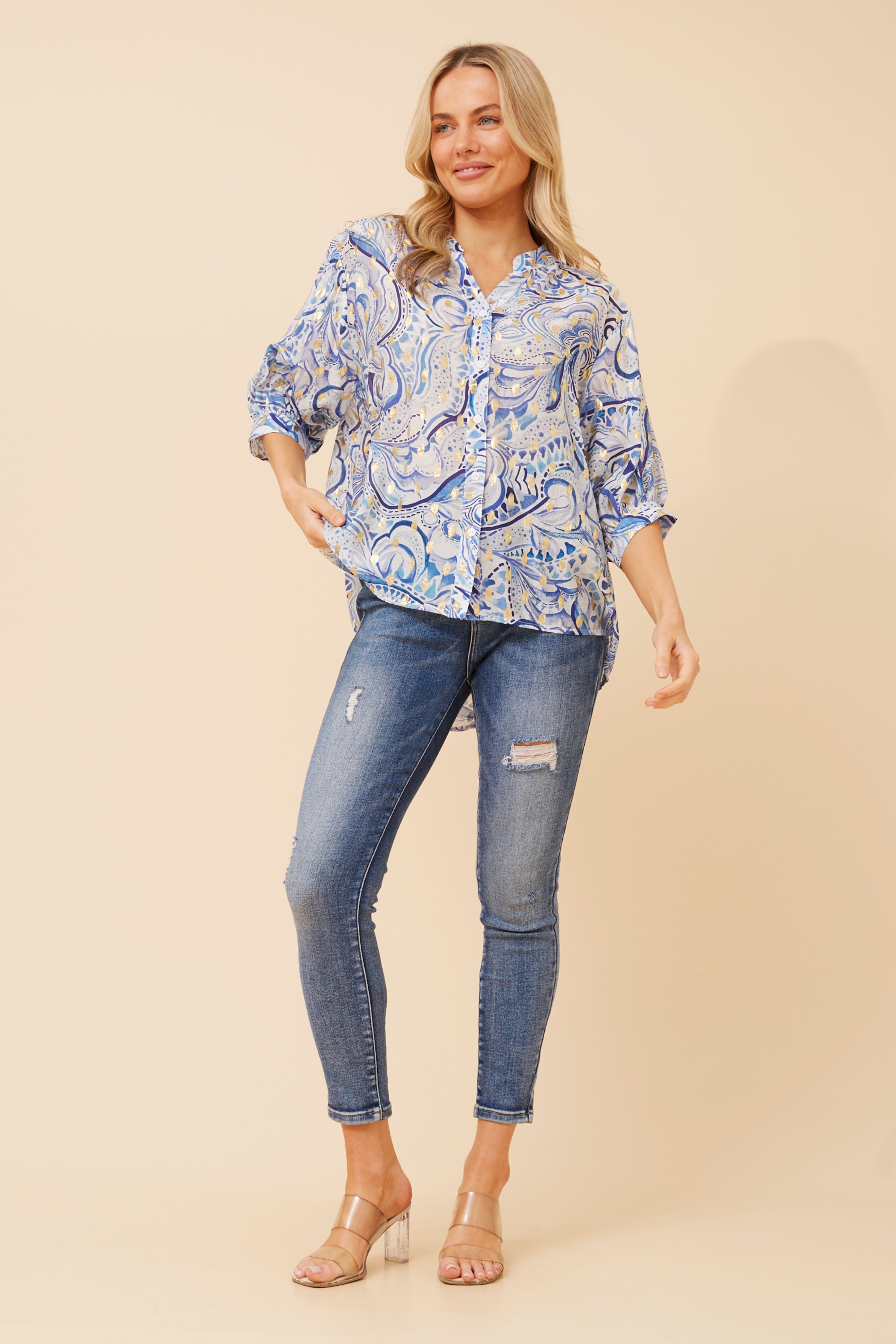 BELINA ABSTRACT PRINT SHIRT