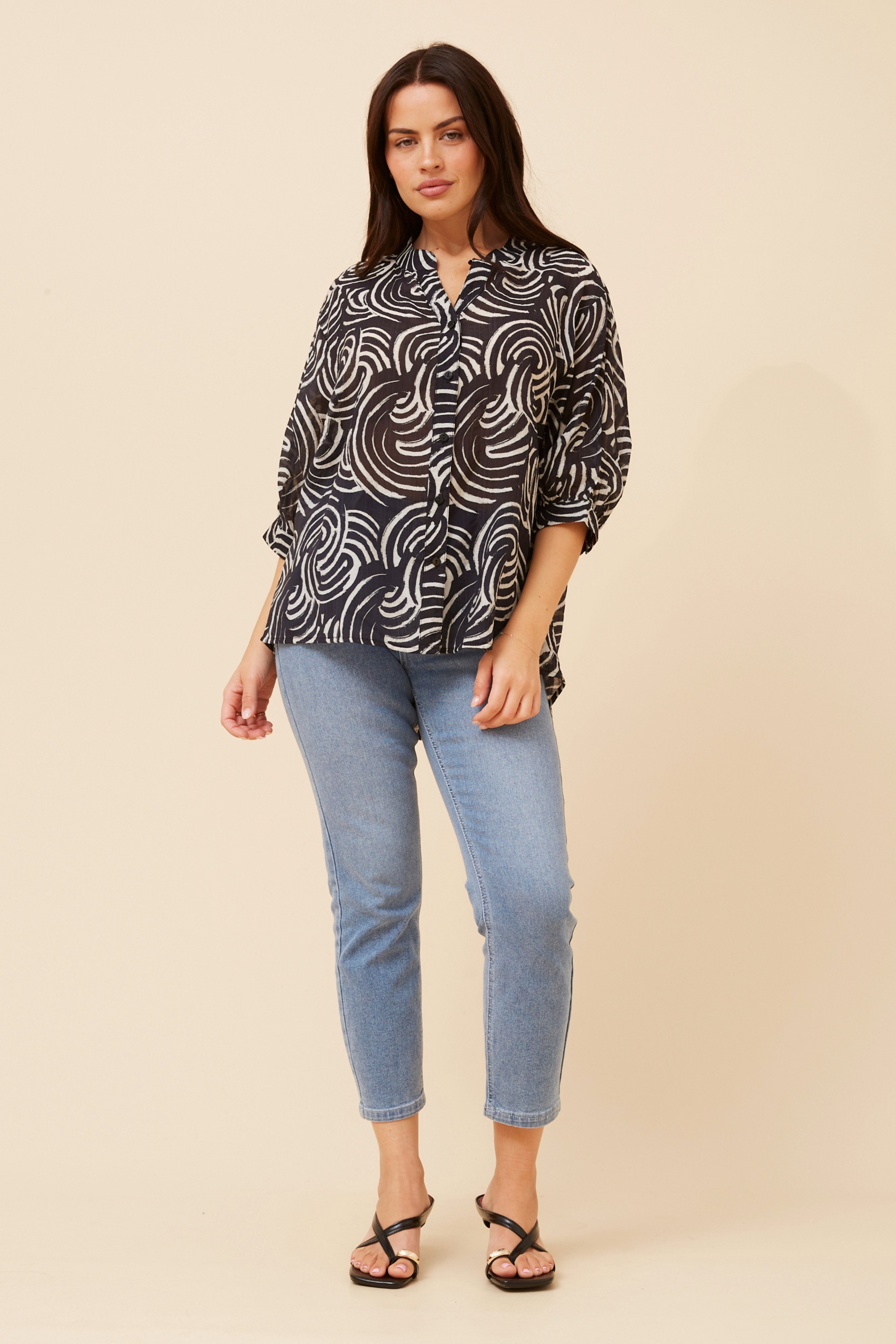 BELINA ABSTRACT PRINT SHIRT