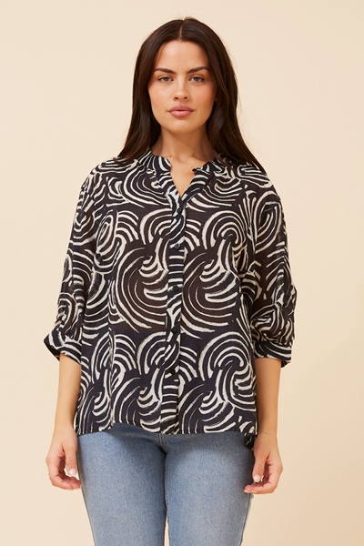 BELINA ABSTRACT PRINT SHIRT