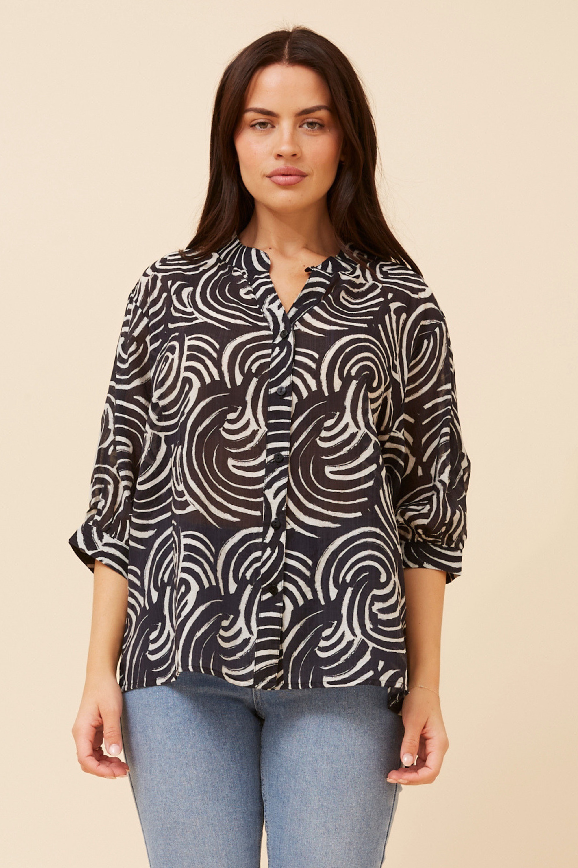 BELINA ABSTRACT PRINT SHIRT