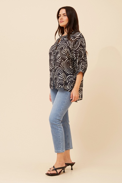 BELINA ABSTRACT PRINT SHIRT