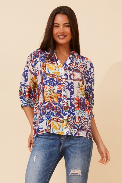 BELINA ABSTRACT PRINT SHIRT