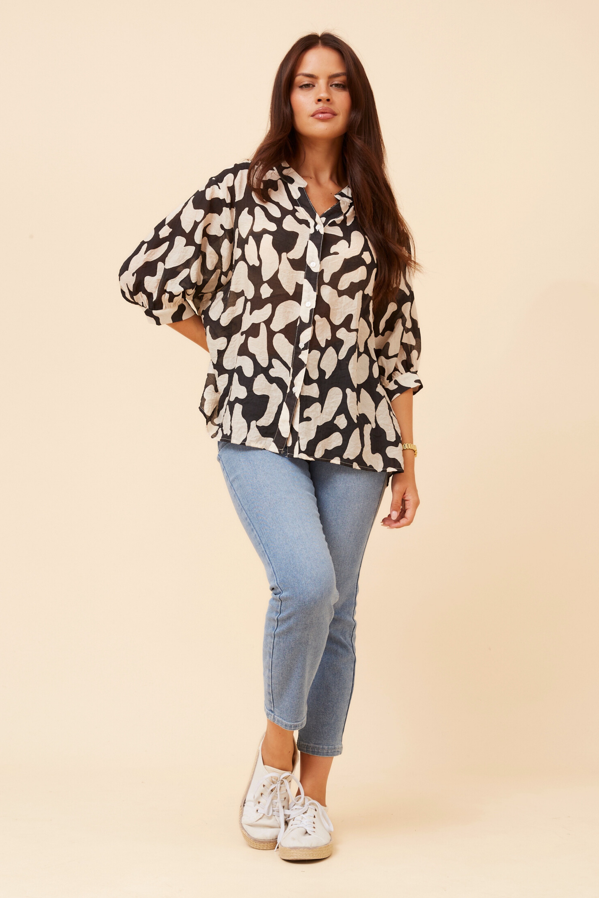 BELINA ABSTRACT PRINT SHIRT