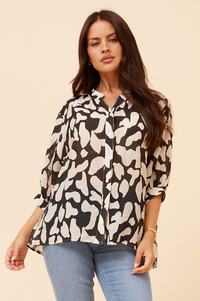 BELINA ABSTRACT PRINT SHIRT