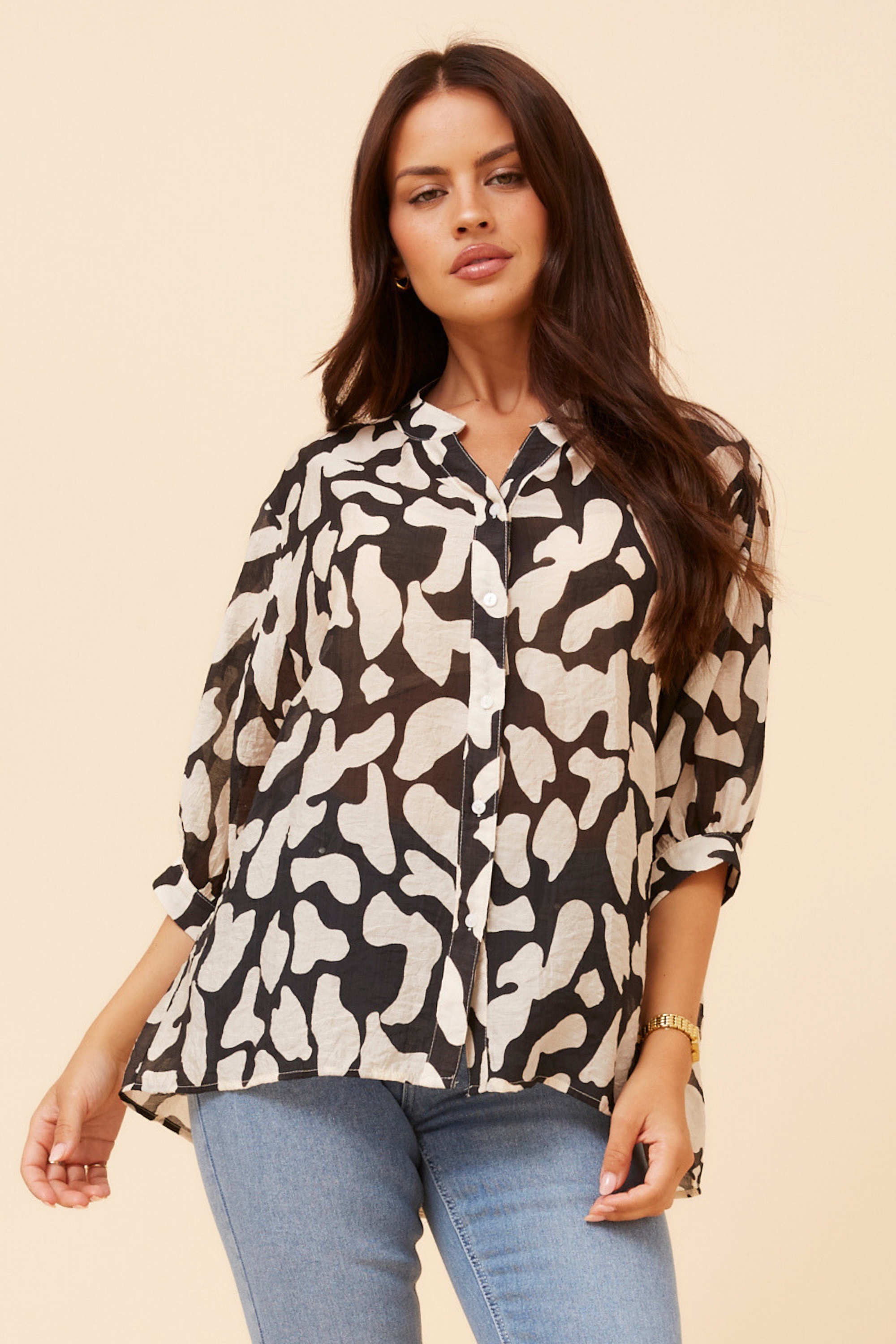 BELINA ABSTRACT PRINT SHIRT