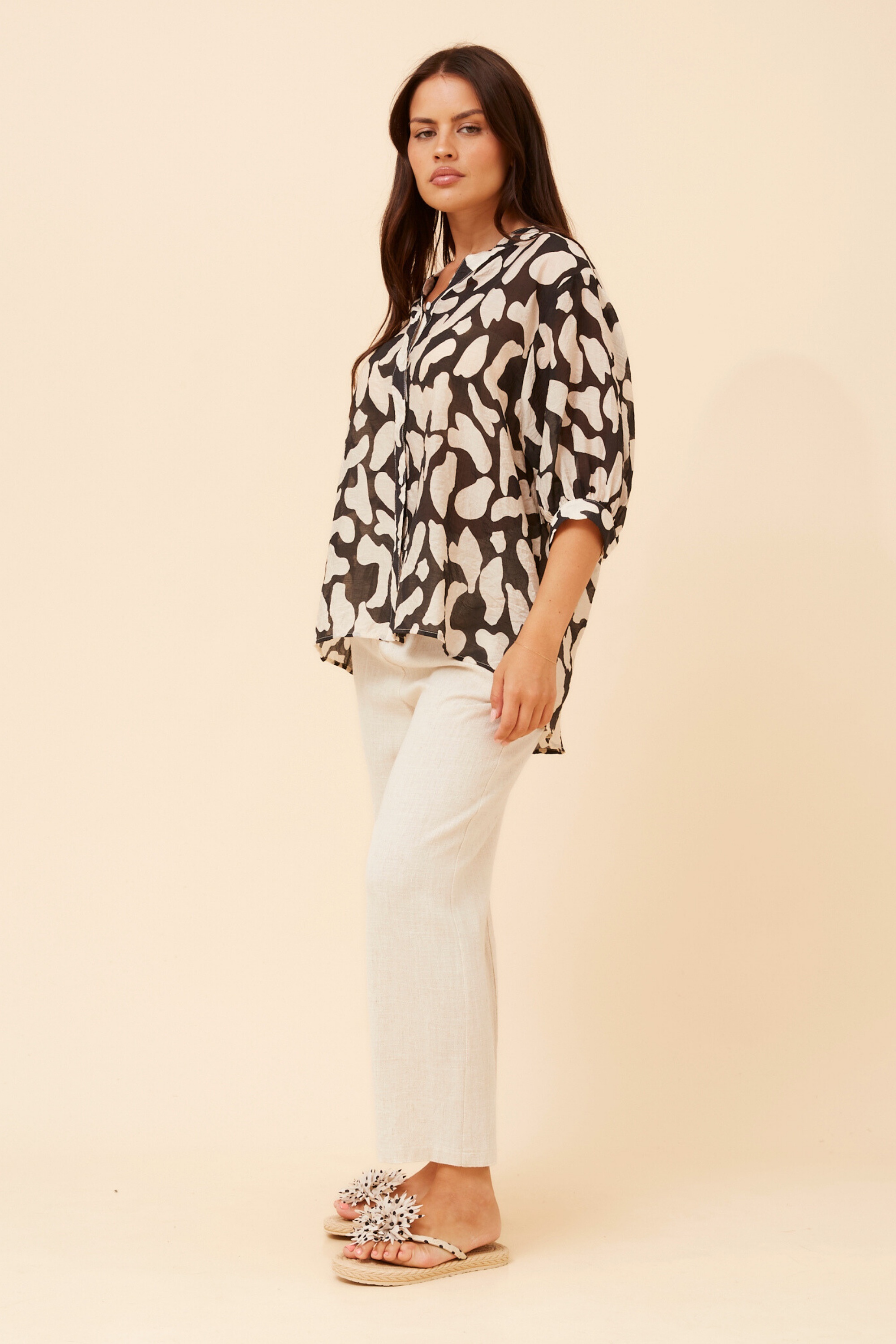 BELINA ABSTRACT PRINT SHIRT