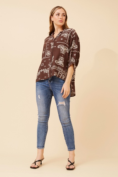 BELINA BANDANA PRINT SHIRT