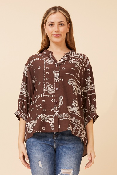 BELINA BANDANA PRINT SHIRT