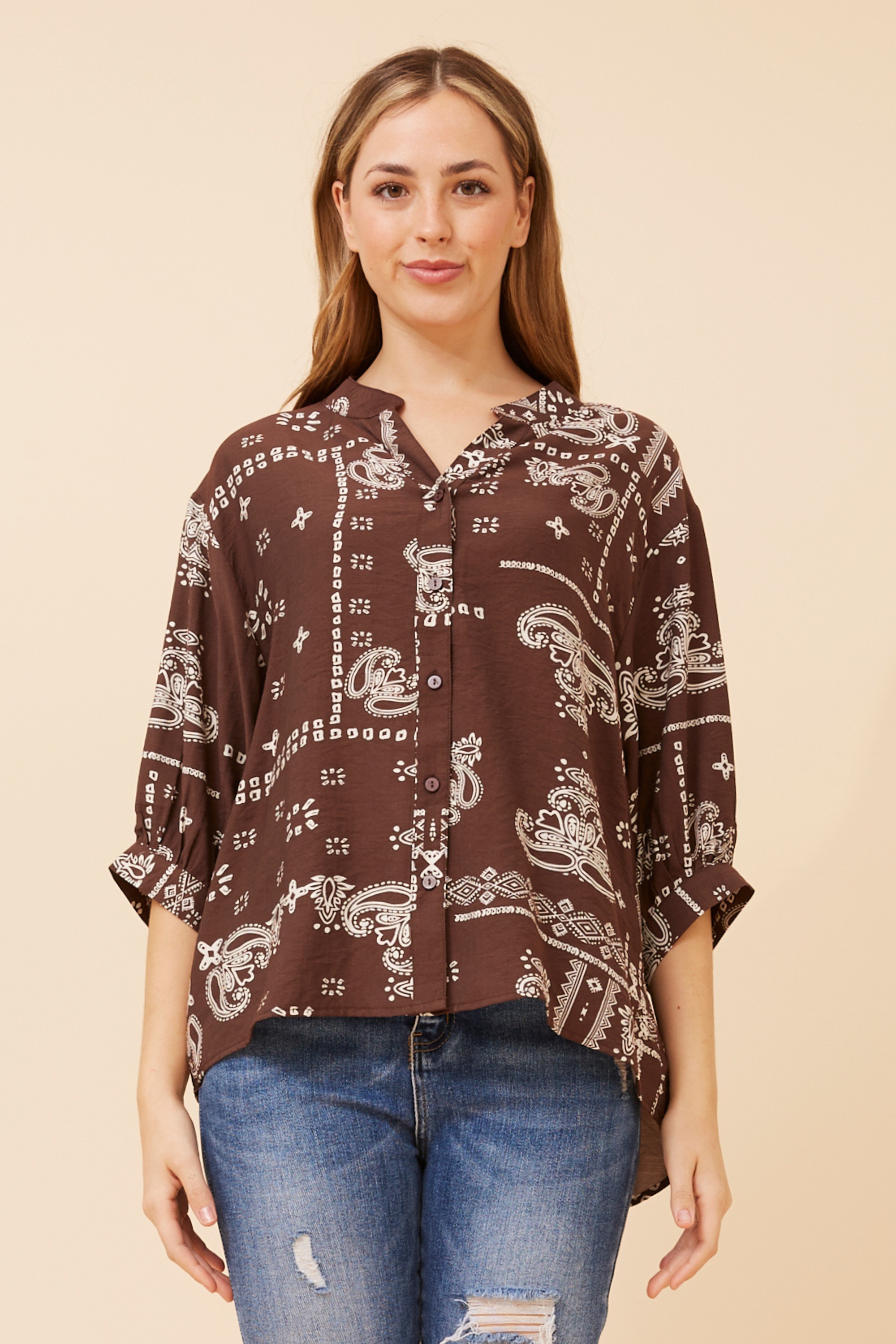 BELINA BANDANA PRINT SHIRT