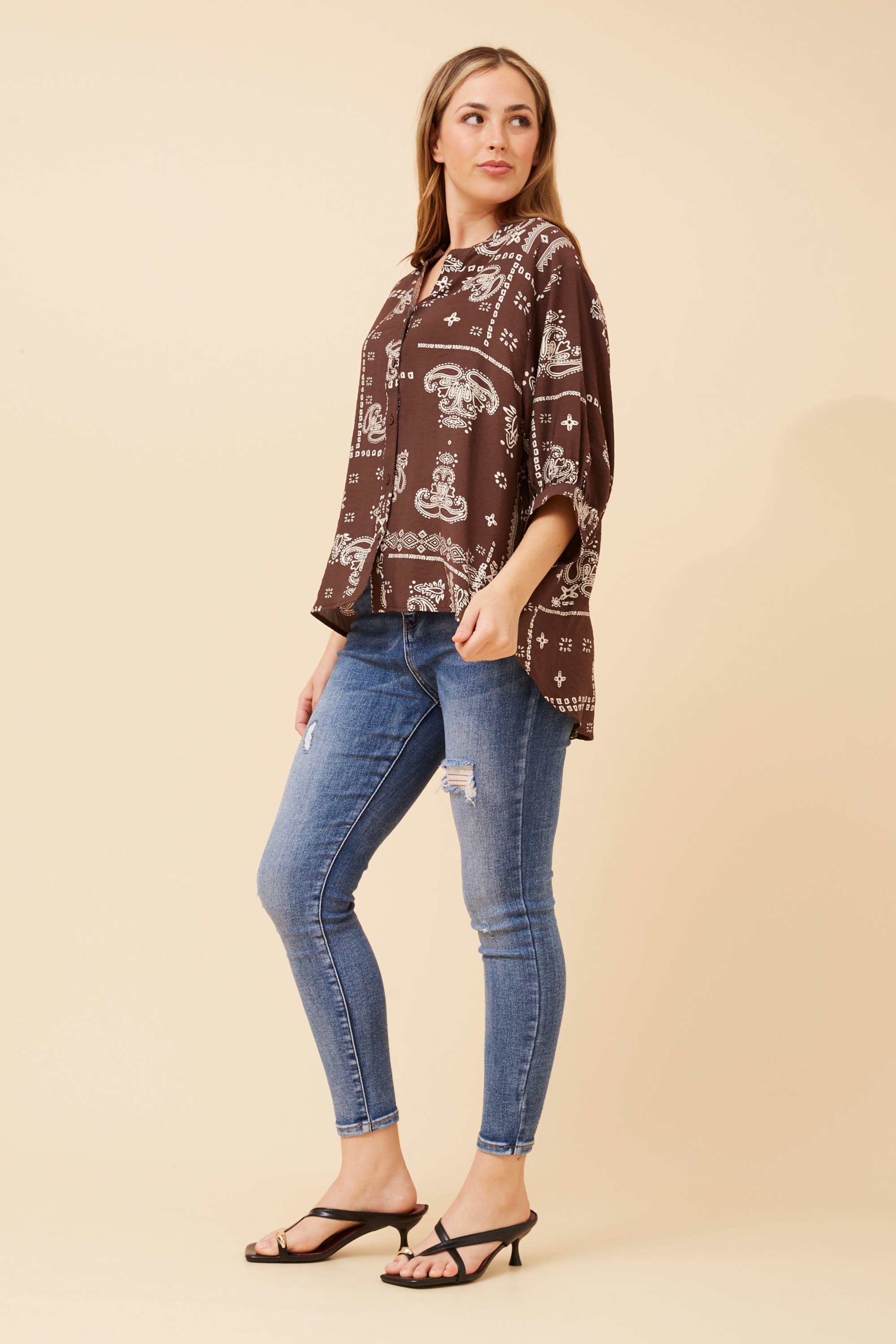 BELINA BANDANA PRINT SHIRT