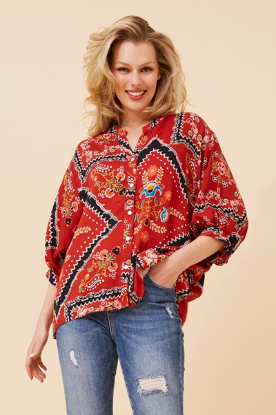 BELINA BOHO PRINT SHIRT