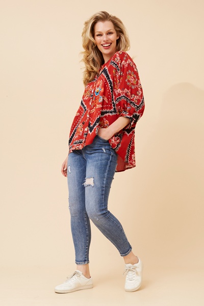 BELINA BOHO PRINT SHIRT