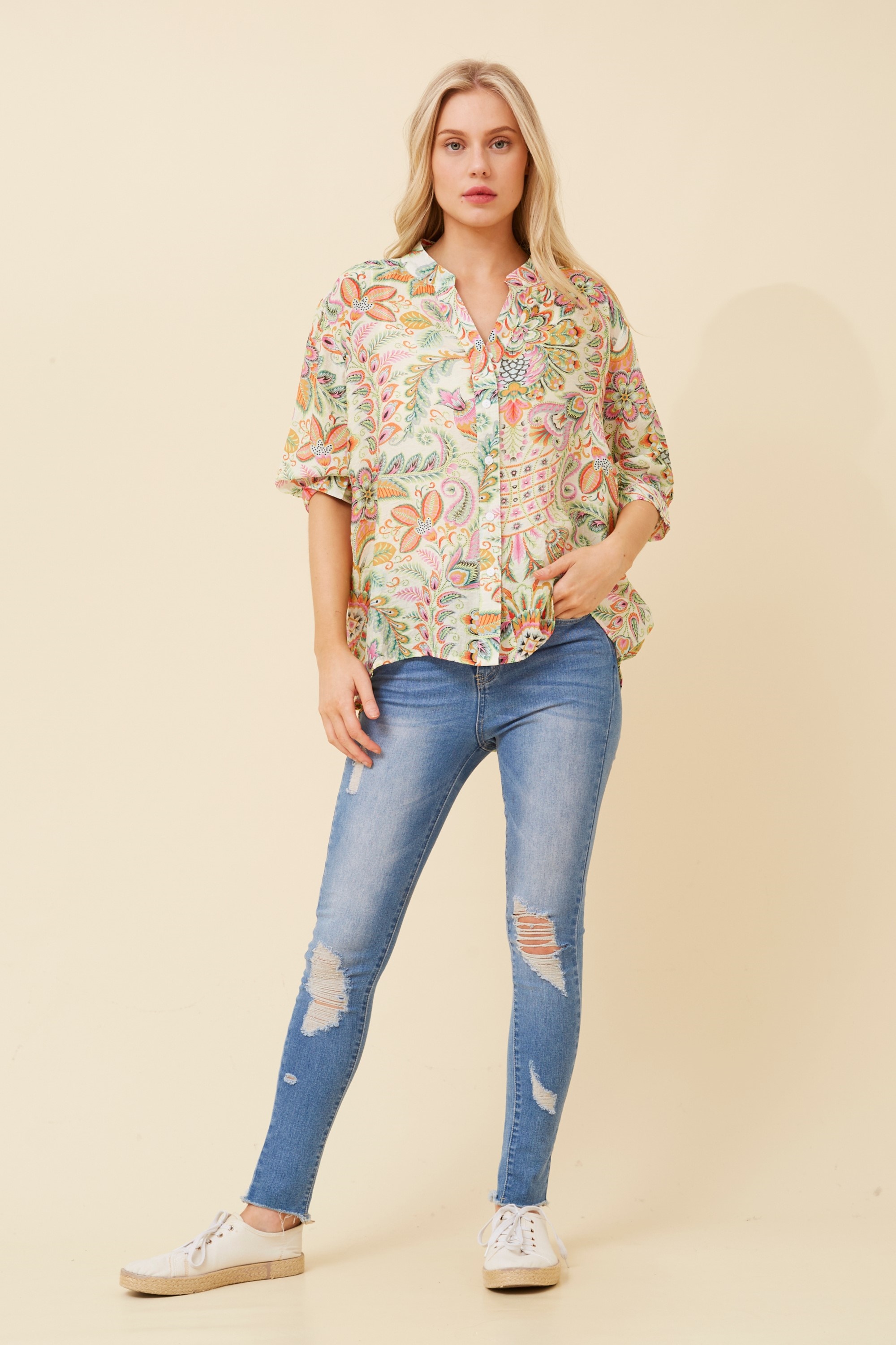 BELINA BOTANICAL PRINT SHIRT