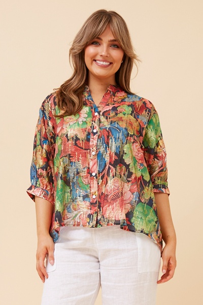 BELINA FLORAL SEQUIN TOP