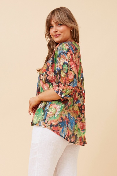 BELINA FLORAL SEQUIN TOP