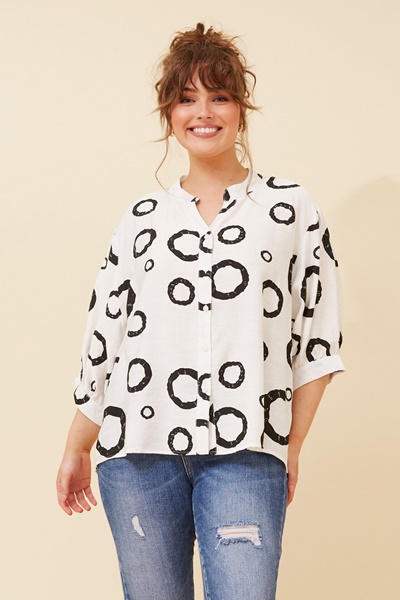 BELINA GEOMETRIC PRINT SHIRT