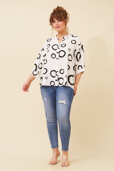 BELINA GEOMETRIC PRINT SHIRT
