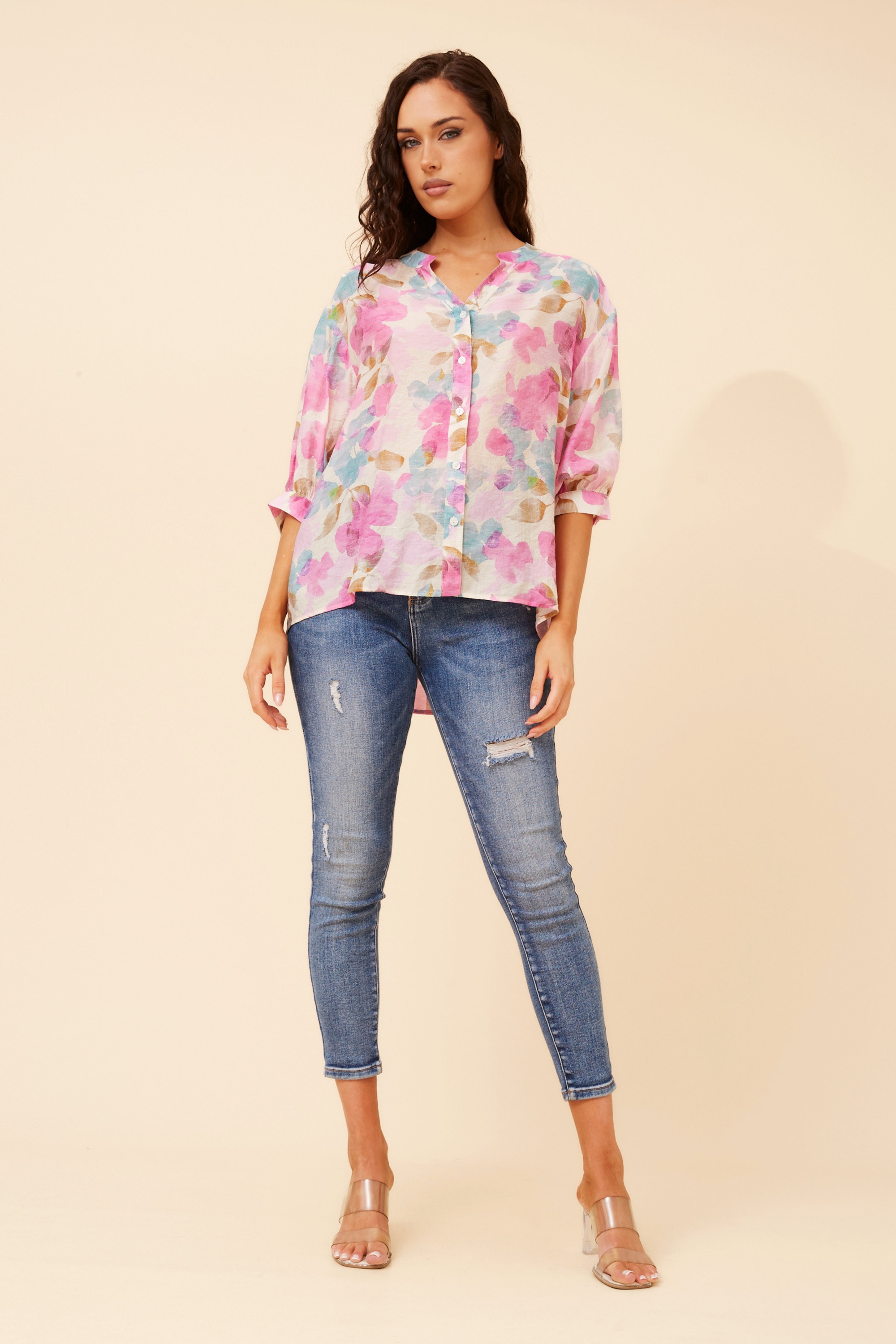 BELINA LEAF PRINT SHIRT