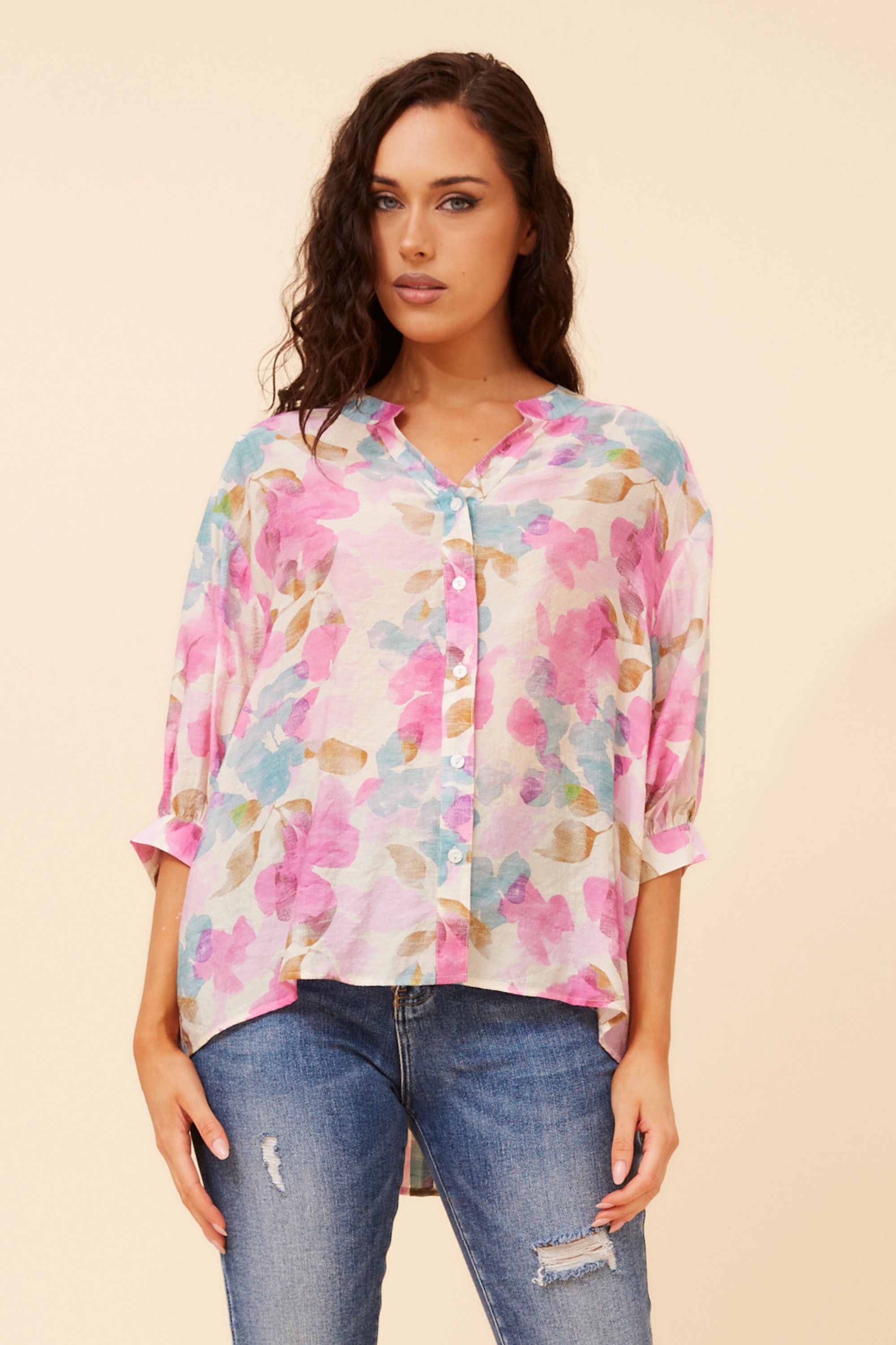 BELINA LEAF PRINT SHIRT