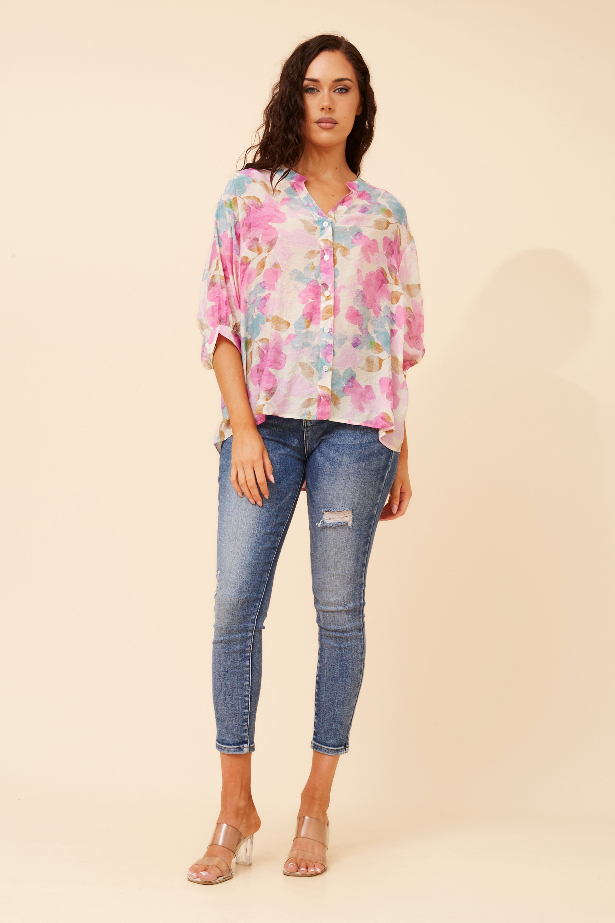 BELINA LEAF PRINT SHIRT