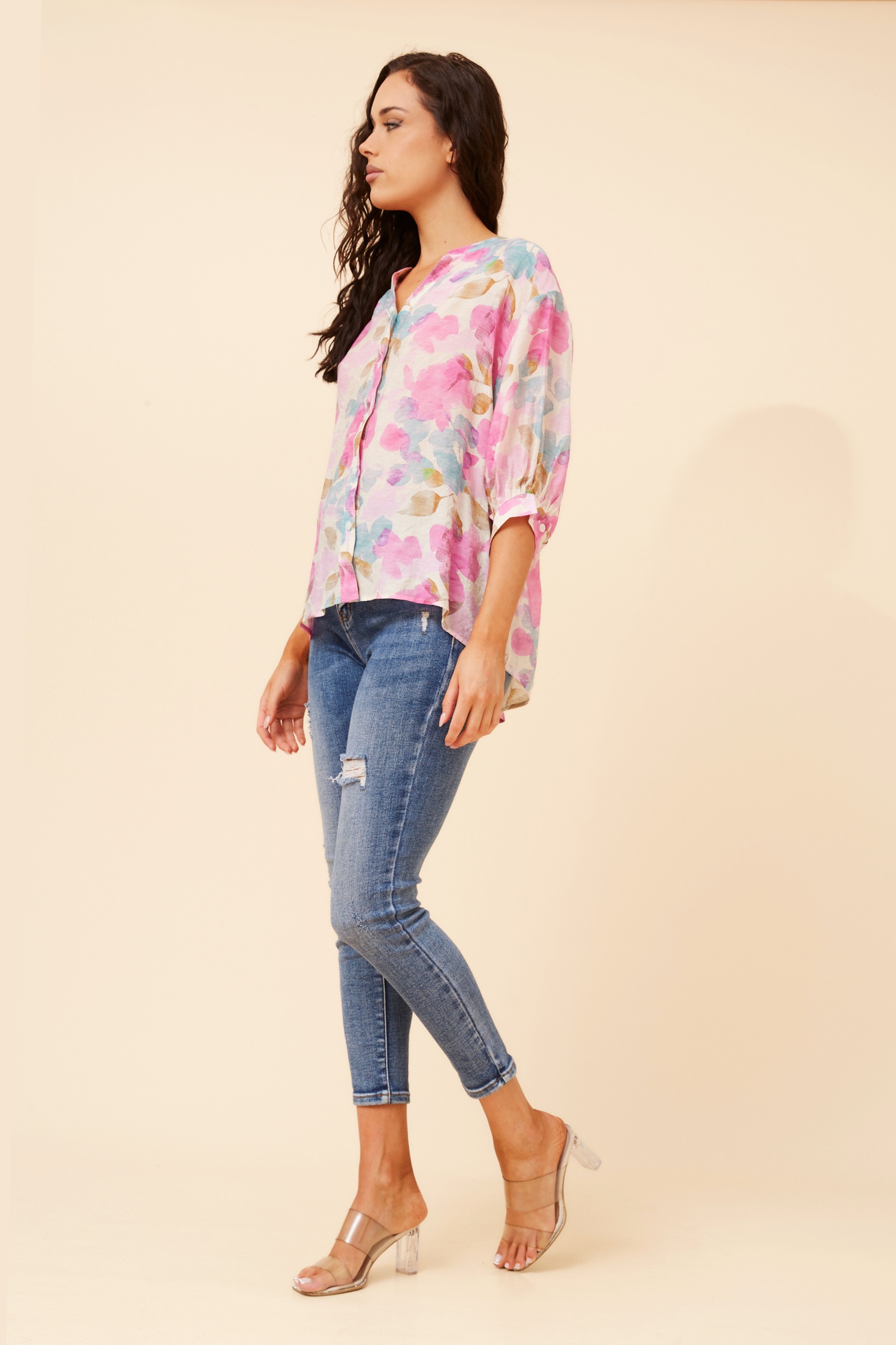 BELINA LEAF PRINT SHIRT