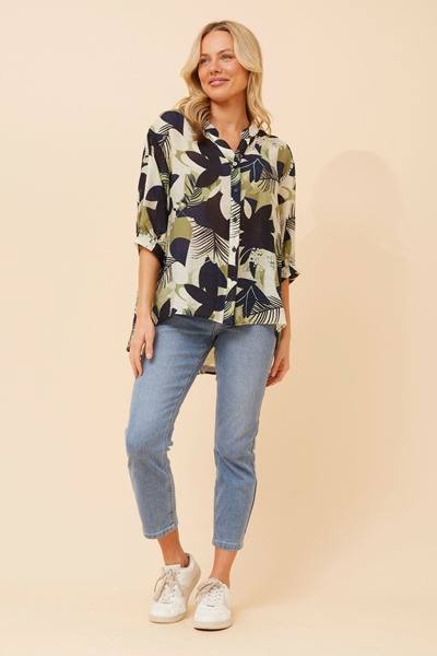BELINA LEAF PRINT SHIRT