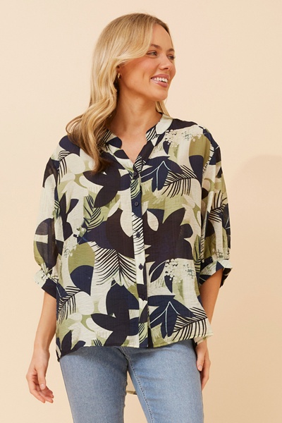BELINA LEAF PRINT SHIRT