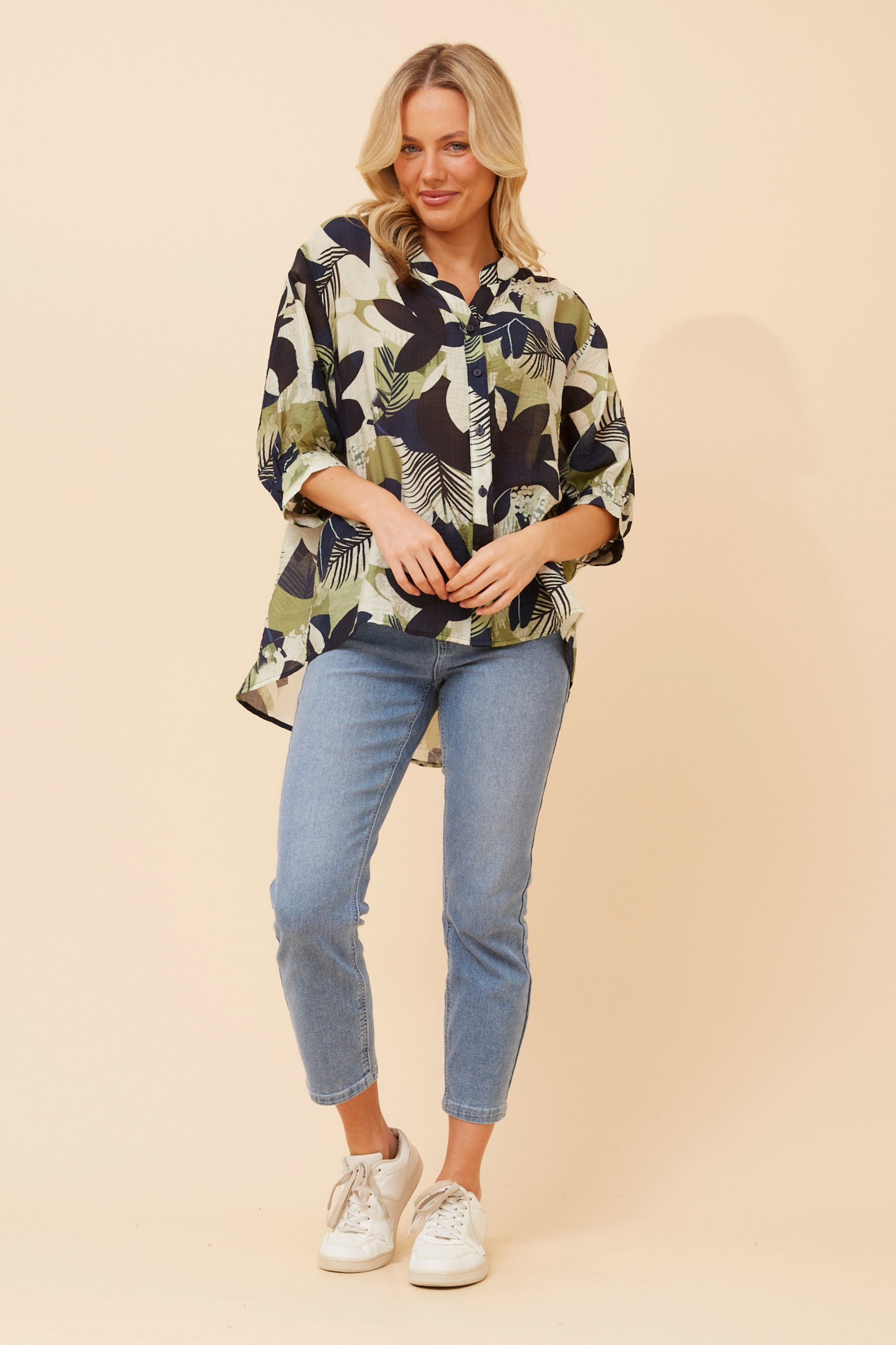BELINA LEAF PRINT SHIRT