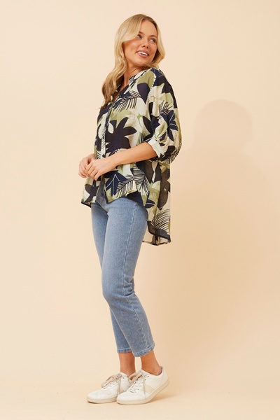 BELINA LEAF PRINT SHIRT