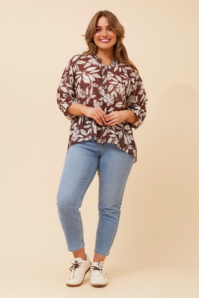 BELINA LEAF PRINT SHIRT