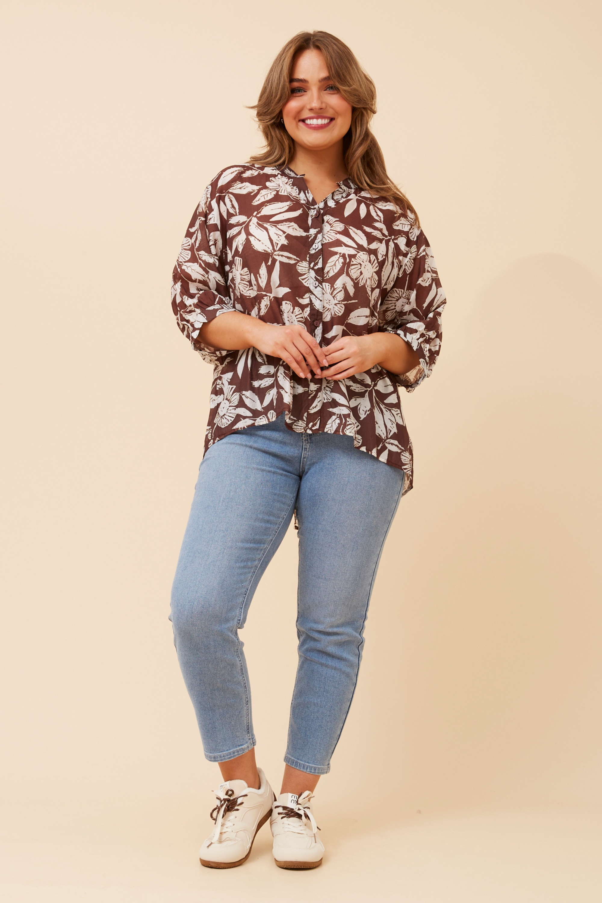 BELINA LEAF PRINT SHIRT