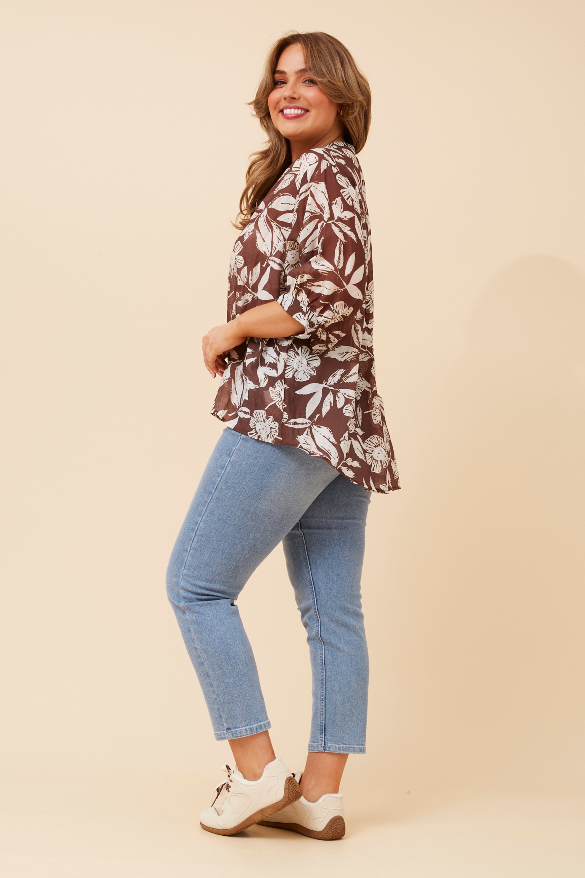 BELINA LEAF PRINT SHIRT